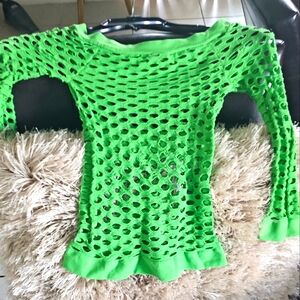 Net hot green dance top